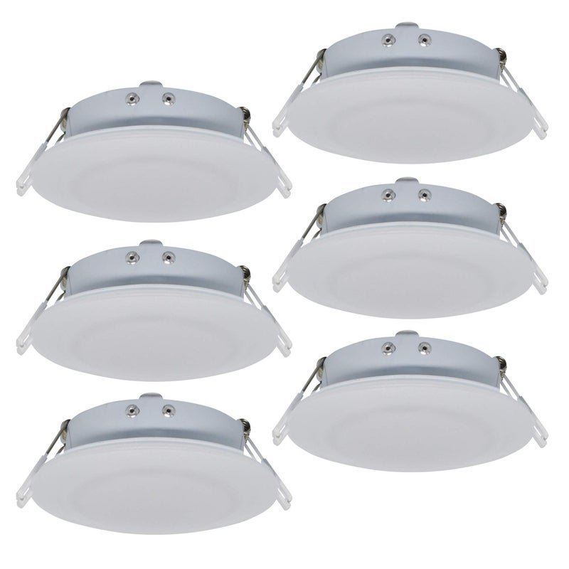 Facon 4.5inch 12V LED RV Puck Light - 6 Packs, 3400K Warm White, Full Aluminum Recessed 12Volt Interior Ceiling Lights for RV, Camper, Trailer, Boat, ETL Certified - Image 1